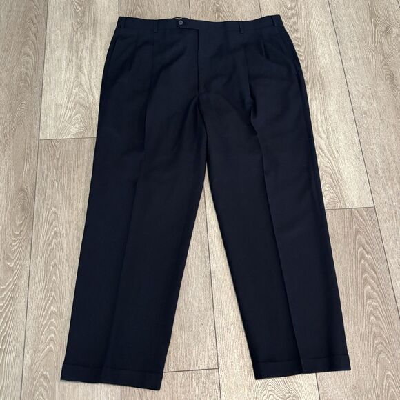 Christian Dior Monsieur Suit 46R Blazer 42x30 Pants Navy Blue Wool Vintage - Picture 12 of 16